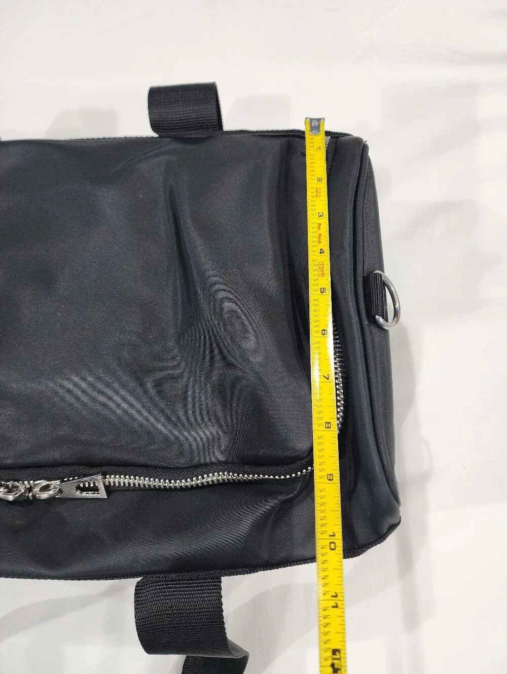 Versace Black Duffel Bag with Silver Greek Key Accents